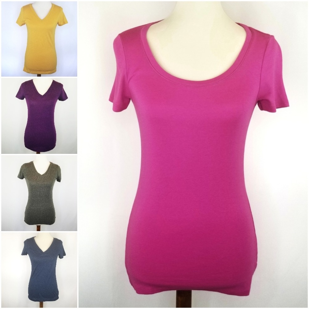 Bundle of 5 T's Pink, Purple, Blue, Gray, & Yellow